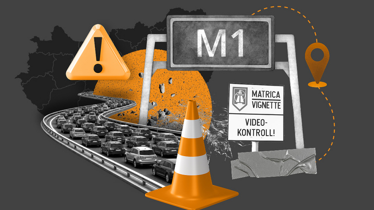 Az M1-es autópályán tömegbaleset és egy kigyulladt autó miatt áll a forgalom